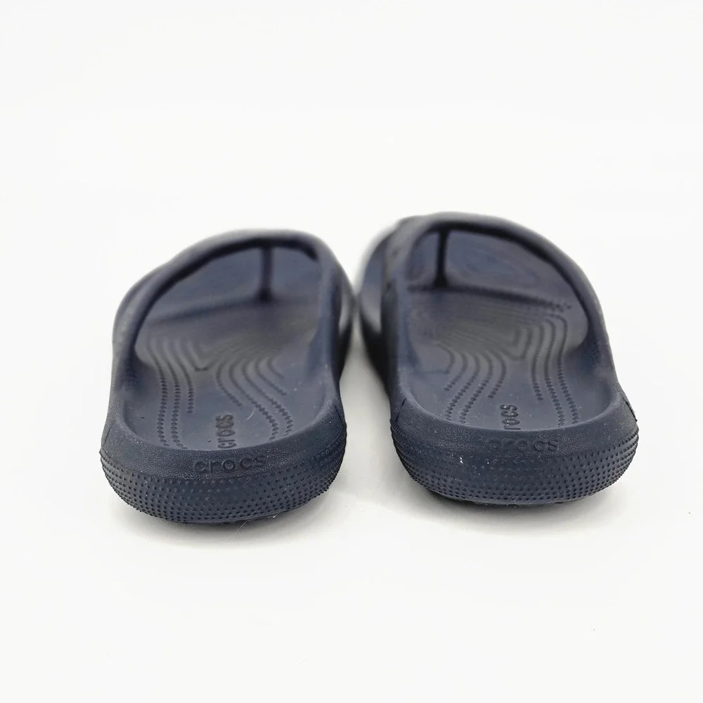 Crocs Kids Classic II Flip Flop Navy Blue Wide Toe Box Flat Thong Shoes Sz M4 W6